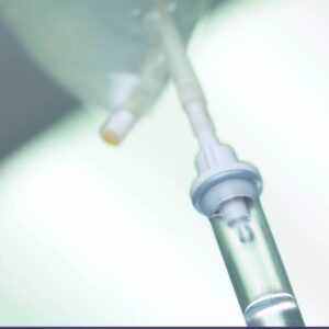 A close up of an injection needle